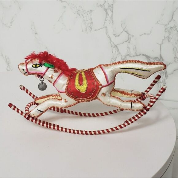 VINTAGE Mid-century Chinese Holiday Rocking Horse Ornament Decor - Picture 1 of 10